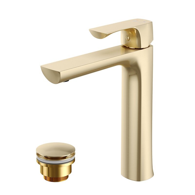 Изображение товара Смеситель для раковины Lemark Ursus LM7209BG золото брашированное с донным клапаном