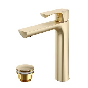 Изображение товара Смеситель для раковины Lemark Ursus LM7209BG, с донным клапаном, золото брашированное