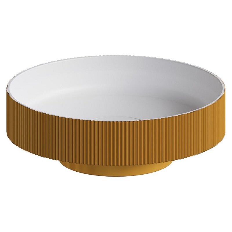 Изображение товара Накладная раковина Boheme Corian 801-R-G 40 см белая с золотом