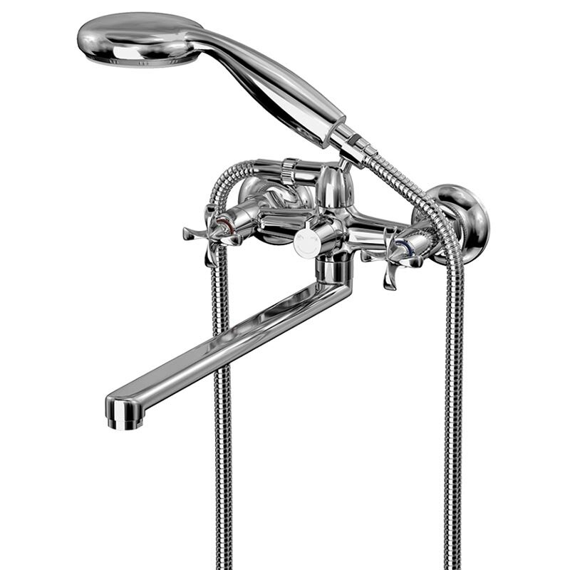 Изображение товара Смеситель Lemark Flora LM0152C с душевым гарнитуром, хром, 30 см излив