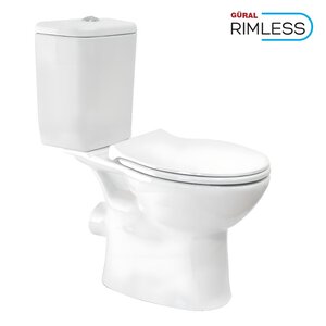 Изображение товара Унитаз-компакт Gural VIT Carmina, CA48KLZ00&CA09RZV00, безободковый, крышка-сиденье Slim Soft Close, белый