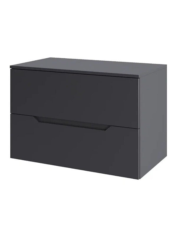 Изображение товара Подвесная тумба под раковину Orange Line 80 см с 2 ящиками, графит матовый
