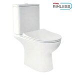 Унитаз-компакт Gural VIT Tria, TR04KLZ01-SL&TR02RZV01, безободковый, крышка-сиденье Slim микролифт, белый - фото 1