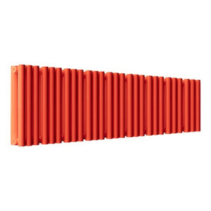 Изображение товара Радиатор стальной трубчатый Empatiko Takt S2-1072-200 Scarlet Red, ширина 107.2 см, высота 23.6 см, 54 секции, боковое подключение, двухрядный, рябиновый красный