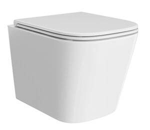 Изображение товара Подвесной унитаз Kerama Marazzi Cubo CU.wc.02, безободковый, сиденье микролифт, белый