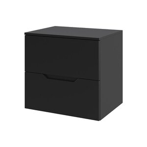 Изображение товара Тумба под раковину Orange Line Li-60TubMDF, 60 см, подвесная, цвет черный матовый Soft Touch