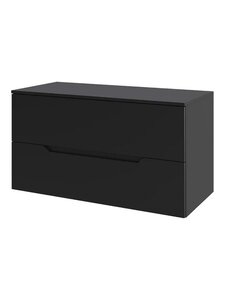 Изображение товара Тумба под раковину Orange Line 100 см, Li-100TubMDF, подвесная, цвет черный матовый Soft Touch