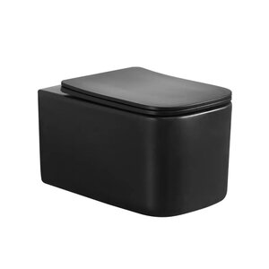 Изображение товара Подвесной унитаз Boheme Mane 970-SET-B безободковый черный матовый 300x530x340 мм