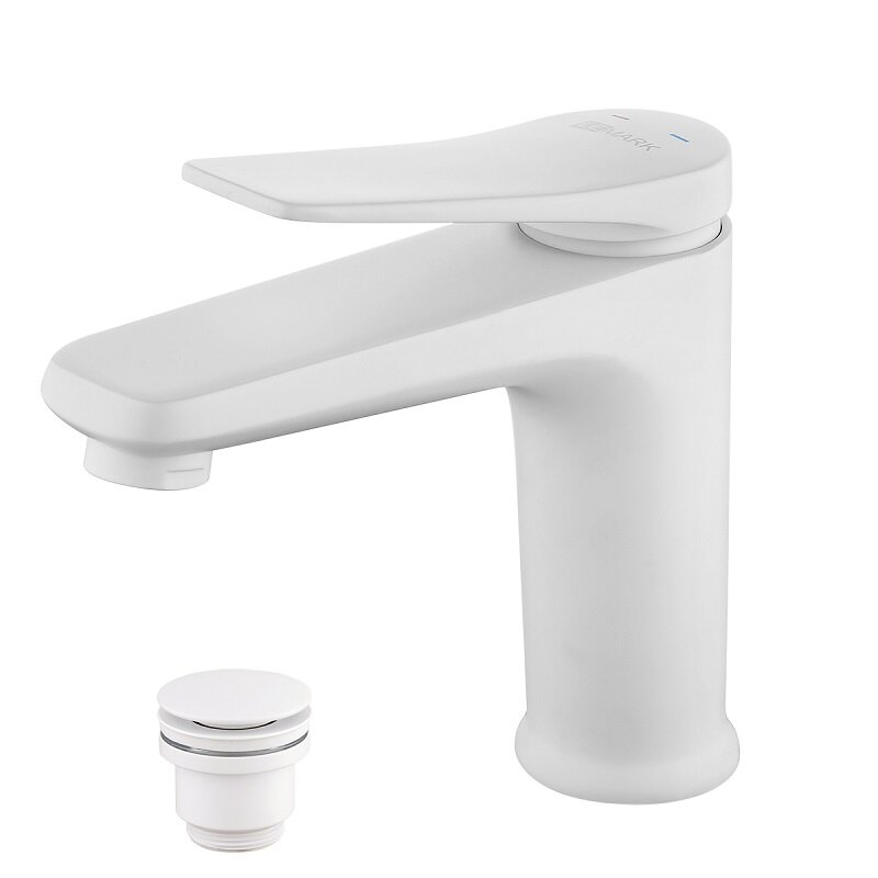 Изображение товара Смеситель для раковины Lemark Bronx LM3706MW, с донным клапаном, белый матовый Изображение товара Смеситель для раковины Lemark Bronx LM3706MW, с донным клапаном, белый матовый