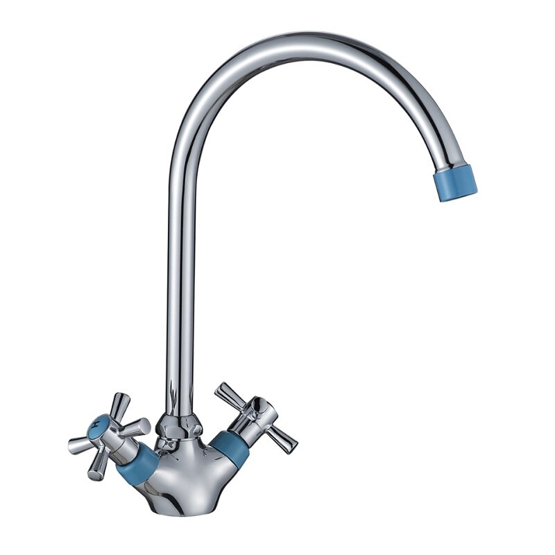 Изображение товара Смеситель для кухонной мойки Decoroom DR51028-Blue, хром/синий Изображение товара Смеситель для кухонной мойки Decoroom DR51028-Blue, хром/синий