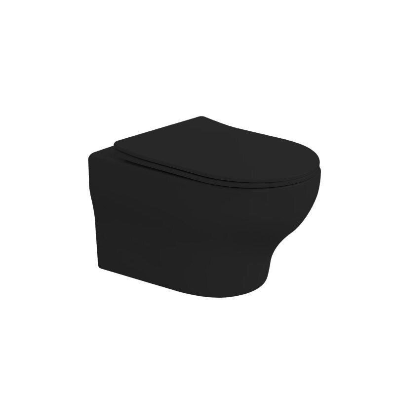 Изображение товара Подвесной унитаз Boheme Fiore 978-SET-B черный матовый безободковый торнадо