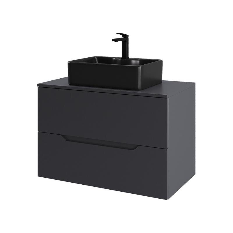 Изображение товара Тумба с раковиной Orange Line Li-80TugMDF+B01-475MB графит матовый Soft Touch