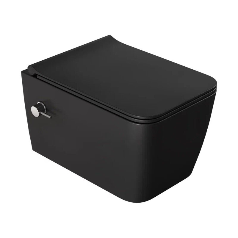 Изображение товара Подвесной унитаз Boheme Zen 967-SET-2-B с функцией биде черный матовый