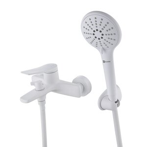 Изображение товара Смеситель для ванны и душа Lemark Bronx LM3714MW с душевым гарнитуром, белый