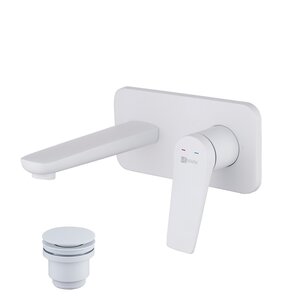 Изображение товара Смеситель для раковины Lemark Bronx LM3726MW, с донным клапаном, белый матовый