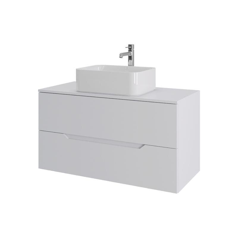 Изображение товара Тумба с раковиной Orange Line Li-100TuwMDF+B02-460W 100 см, белый матовый Soft Touch