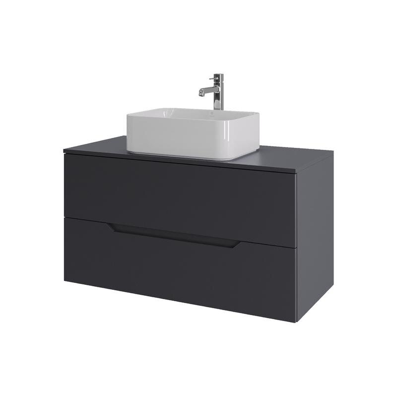 Изображение товара Тумба с раковиной Orange Line Li-100TugMDF+B02-460W графит матовый Soft Touch Изображение товара Тумба с раковиной Orange Line Li-100TugMDF+B02-460W графит матовый Soft Touch