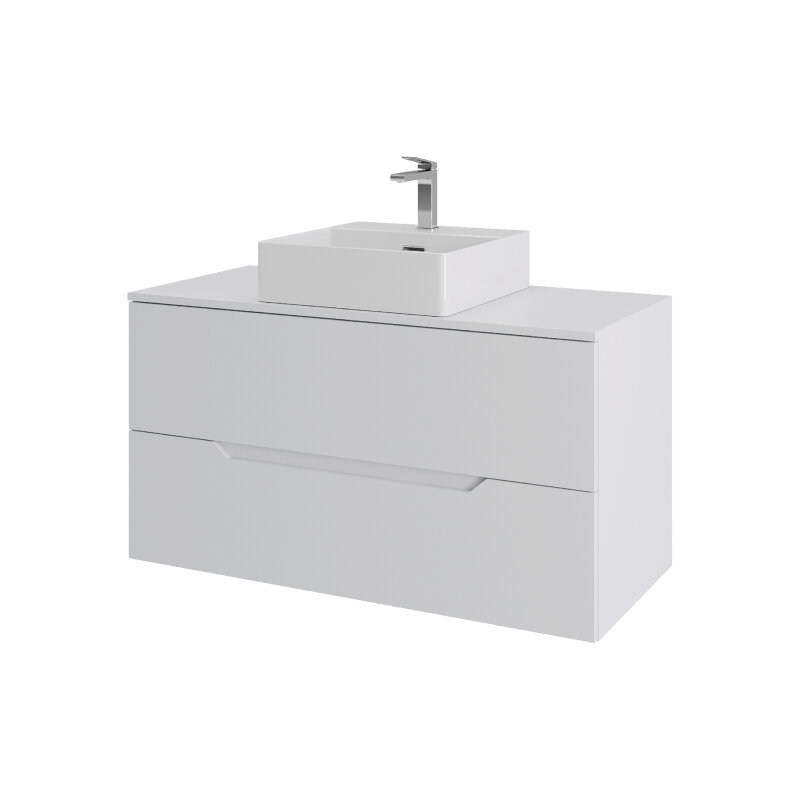 Изображение товара Тумба с раковиной Orange Line Li-100TuwMDF+B04-500W 100 см белая подвесная