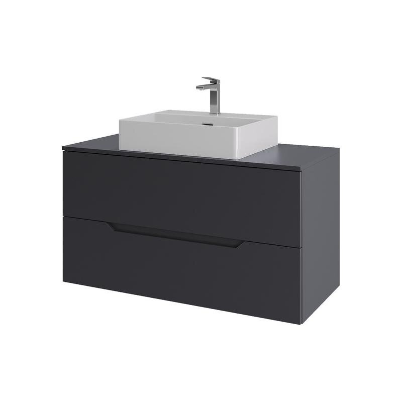 Изображение товара Тумба с раковиной Orange Line Li-100TugMDF+B04-500W 100 см подвесная в сером цвете