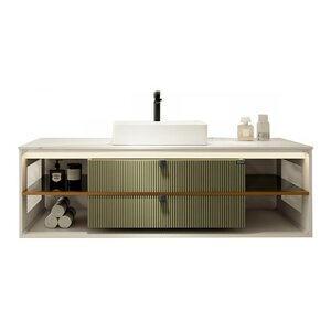 Изображение товара Тумба с раковиной Black&White Gravity AV707.1500 MINT, 150 см, с подсветкой, цвет зеленый Изображение товара Тумба с раковиной Black&White Gravity AV707.1500 MINT, 150 см, с подсветкой, цвет зеленый
