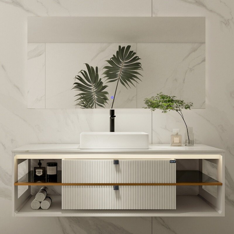 Тумба с раковиной Black&White Gravity AV707.1500 WHITE 150 см, цвет ...