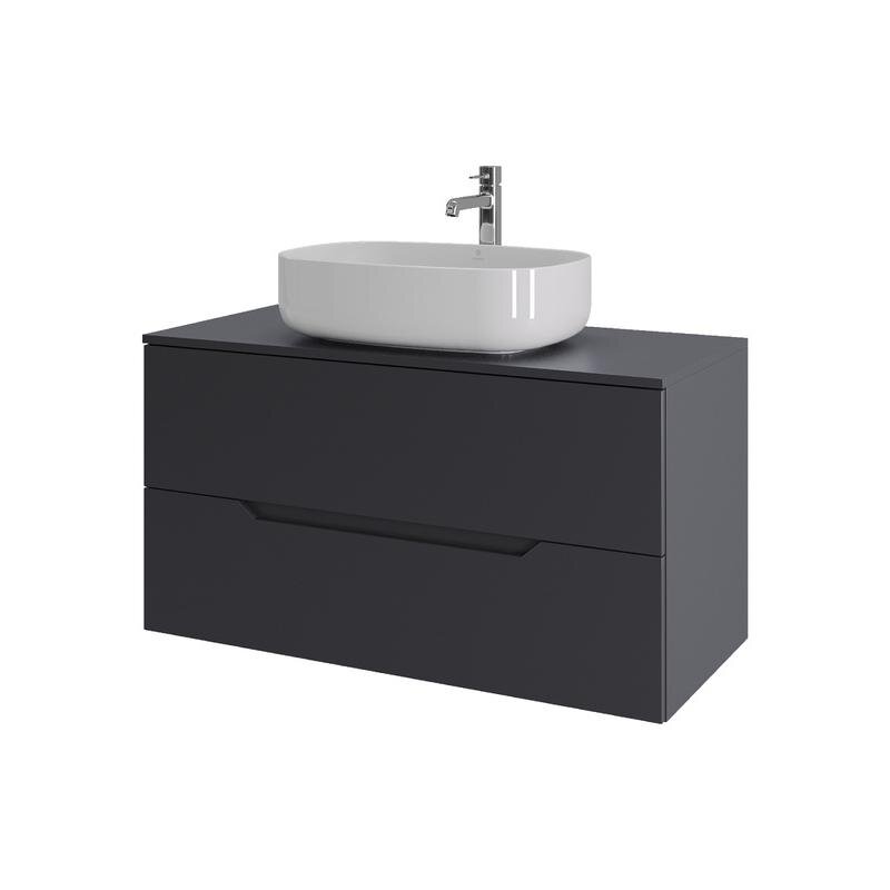 Изображение товара Тумба с раковиной Orange Line Li-100TugMDF+B07-540W графит матовый Soft Touch