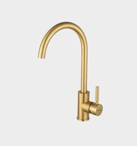 Изображение товара Смеситель Hoffger HFG-385G gold, для кухонной мойки, PVD золото матовое