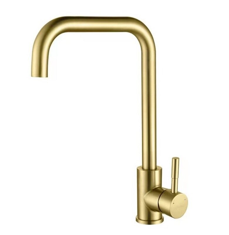 Изображение товара Кухонный смеситель Hoffger HFG-363G gold с поворотным изливом и PVD матовым покрытием