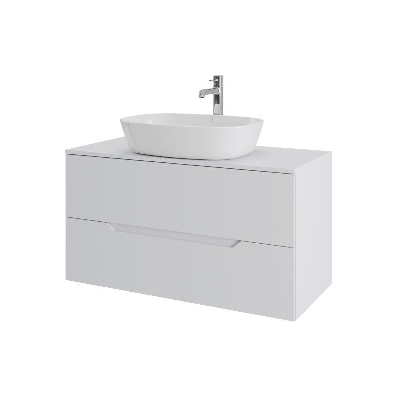 Изображение товара Подвесная тумба с раковиной из МДФ и фарфора 100 см Orange Line