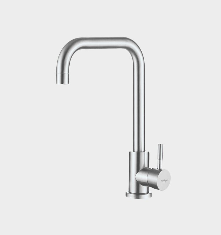 Изображение товара Смеситель Hoffger HFG-363S satin, для кухонной мойки, серый металлик