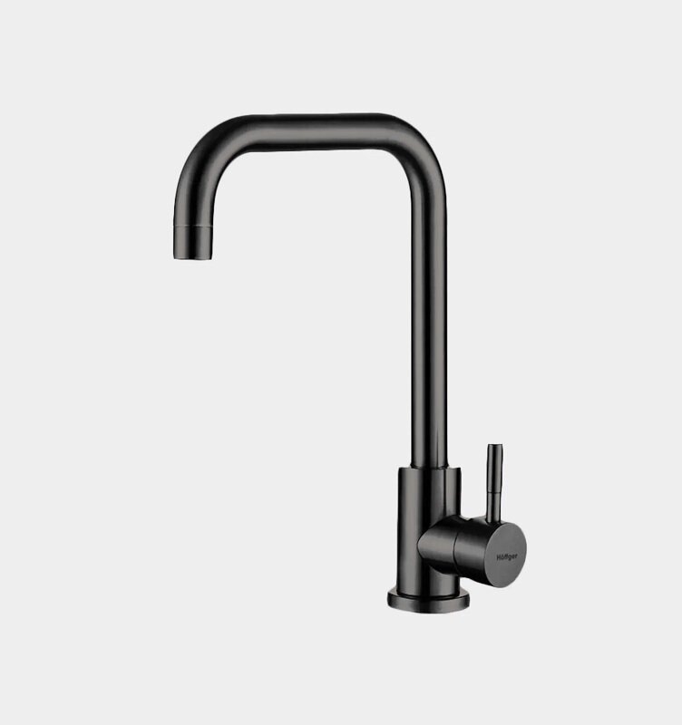 Изображение товара Смеситель Hoffger HFG-363B black, для кухонной мойки, PVD черный матовый