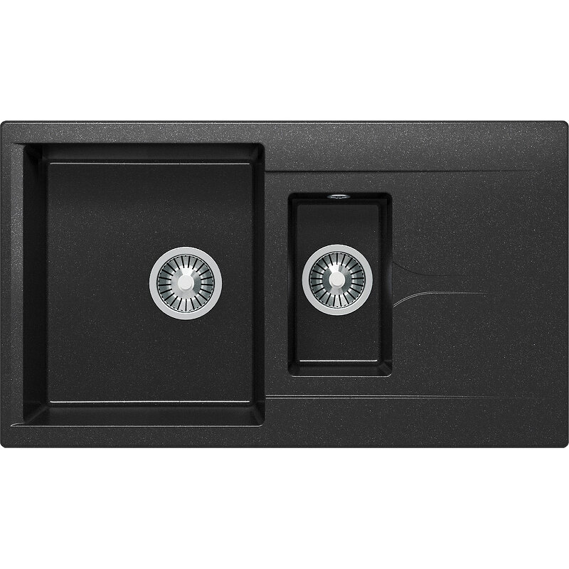 Изображение товара Кухонная мойка Polygran Brig-870 Матовая черная, 87 см