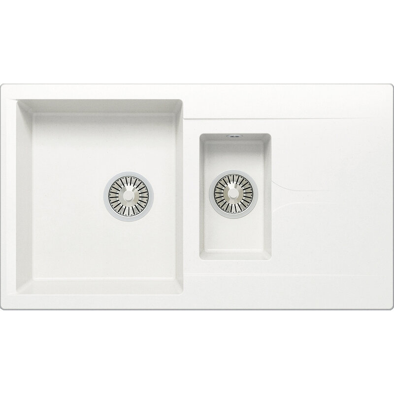 Изображение товара Кухонная мойка Polygran Brig-870 № 36 627390 87 см искусственный камень белый хлопок