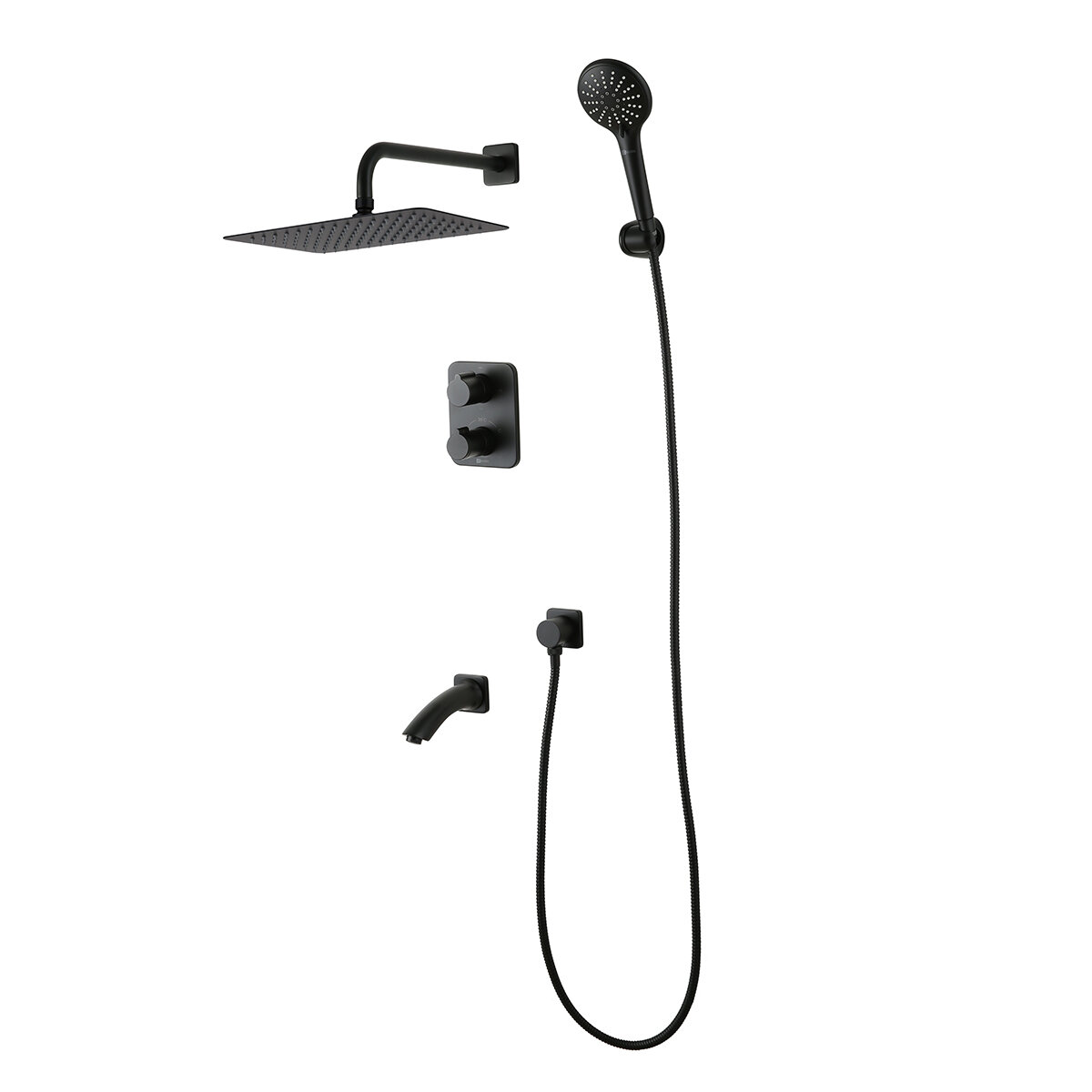 Изображение товара Душевая система Lemark Bronx LM3742BL, термостатическая, черный