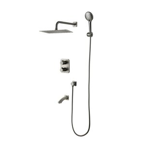 Изображение товара Душевая система Lemark Bronx LM3742GM, термостатическая, графит