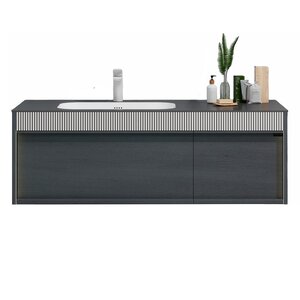 Изображение товара Тумба с раковиной Black&White Universe U950.1200, 120 см, серый матовый