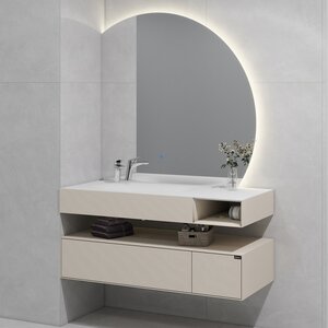 Изображение товара Тумба с раковиной Black&White Universe 120 см подвесная бежевый корриан