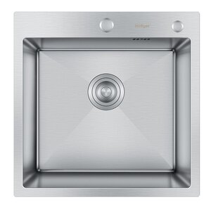 Изображение товара Кухонная мойка Hoffger HFG-5050S satin, 50 см, нержавеющая сталь, серебристый сатиновый