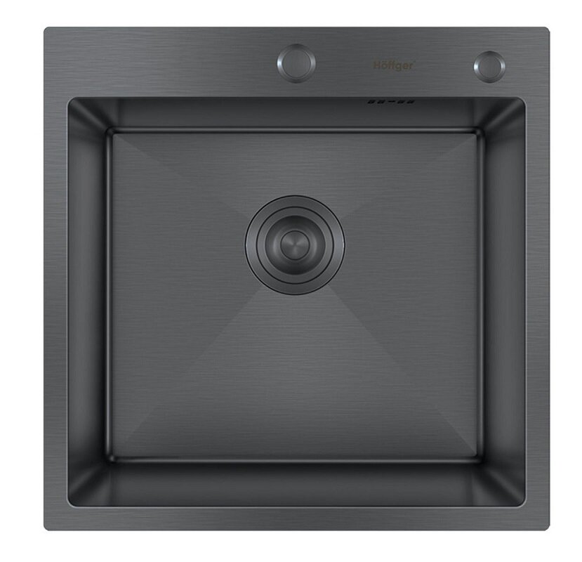 Изображение товара Кухонная мойка Hoffger HFG-5050B black, 50 см, нержавеющая сталь, PVD черный