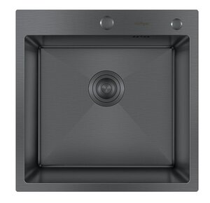 Изображение товара Кухонная мойка Hoffger HFG-5050B black из нержавеющей стали 50 см