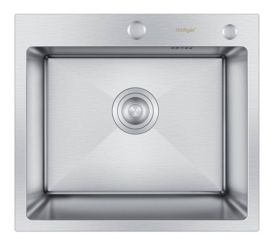 Изображение товара Кухонная мойка Hoffger HFG-5045S satin, 50 см, нержавеющая сталь, серебристый сатиновый