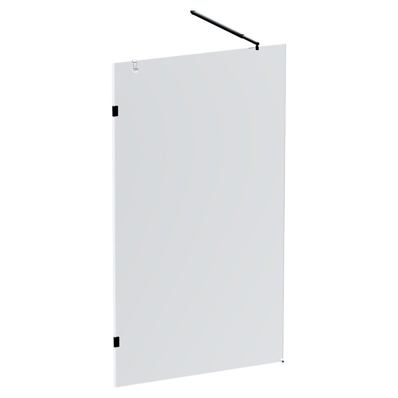 Изображение товара Душевая стенка Am.Pm X-Joy W94UWI-110-F1-BTE 110 см со свободным входом, кронштейн обрезной 120 см, стекло прозрачное, профиль черная