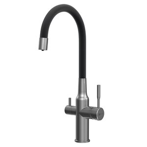 Изображение товара Смеситель для кухонной мойки Lemark Expert LM5083GMN-Black, с подключением к фильтру с питьевой водой, графит/черный