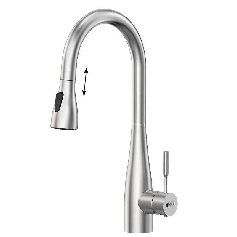 Изображение товара Смеситель для кухонной мойки Lemark Expert LM5084S с выдвижным изливом из нержавеющей стали