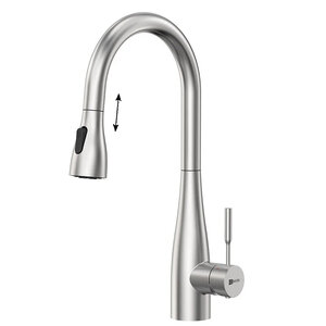 Изображение товара Смеситель для кухонной мойки Lemark Expert LM5084S, с выдвижным изливом, сталь