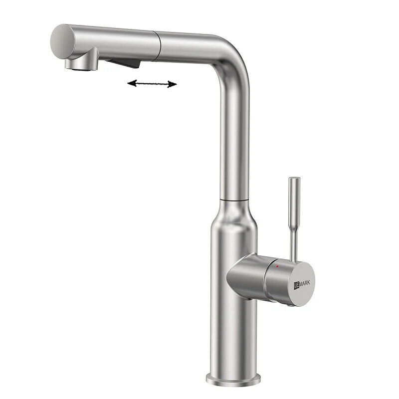 Изображение товара Смеситель для кухонной мойки Lemark Expert LM5085S, с выдвижным изливом, сталь Изображение товара Смеситель для кухонной мойки Lemark Expert LM5085S, с выдвижным изливом, сталь