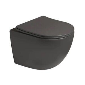 Изображение товара Подвесной унитаз SantiLine SL-5109 безободковый цвет темно-серый матовый