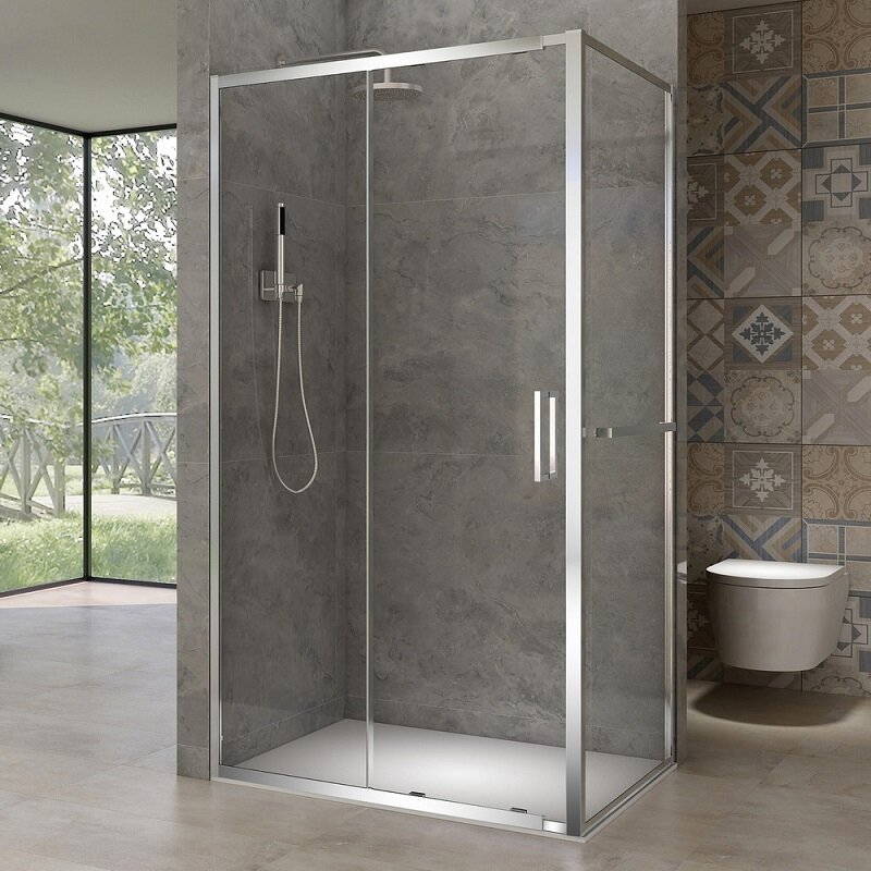 Изображение товара Душевой уголок Black&White SX715 130x80 Chrome с антикаплей Изображение товара Душевой уголок Black&White SX715 130x80 Chrome с антикаплей