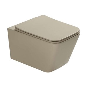 Изображение товара Подвесной безободковый унитаз SantiLine SL-5007BG с микролифтом бежевый