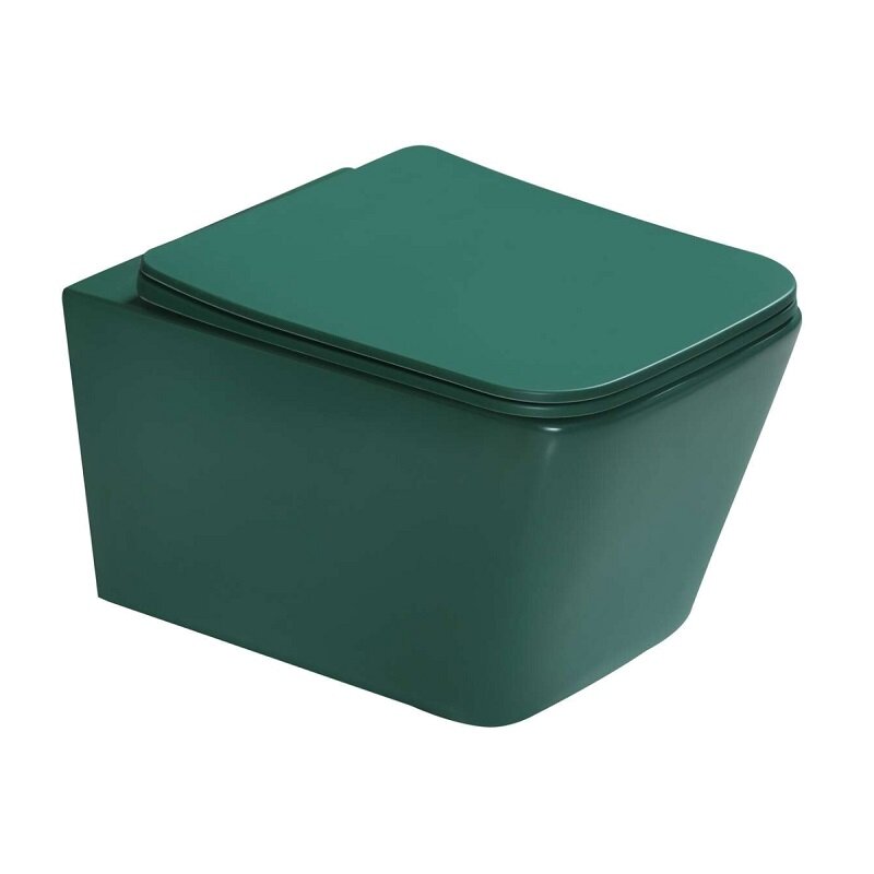 Изображение товара Унитаз подвесной SantiLine SL-5007G безободковый зелёный матовый